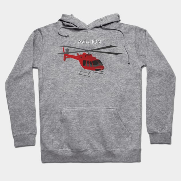 Red Vector Helicopter Hoodie by NorseTech